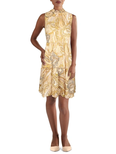 Calvin Klein Womens Paisley Mini Sheath Dress In Multi