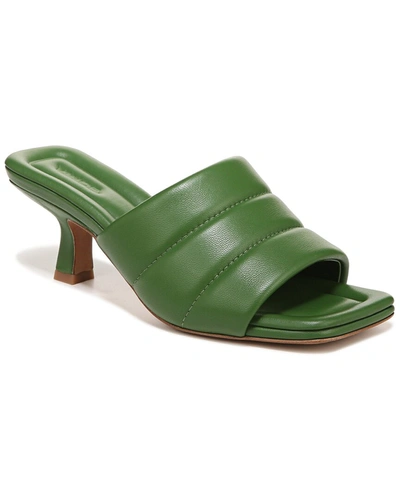 Vince Ceil Leather Slide Heel Sandals In Palm Leaf