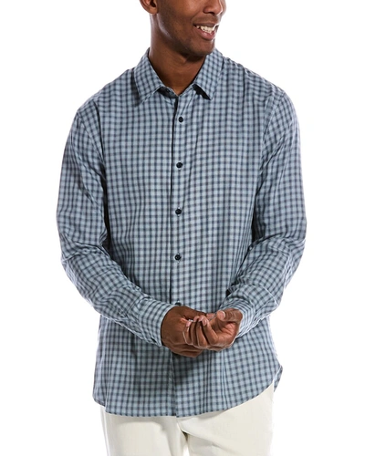 Vince Fairview Shadow Plaid Shirt In Venice Blue