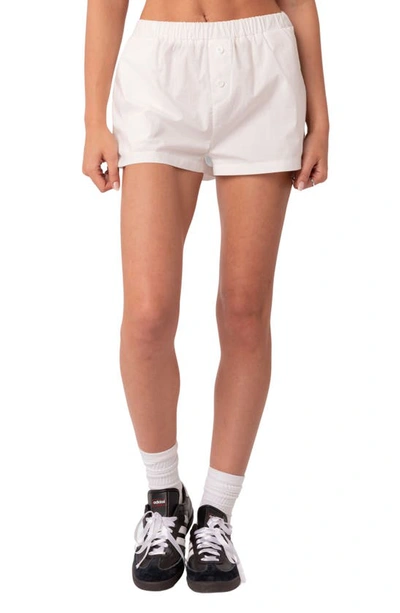 Edikted Aline Boxer Shorts In White