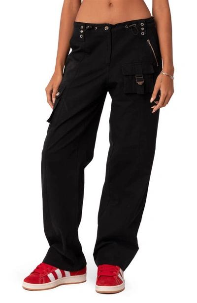 Edikted Saphire Cargo Pants In Black