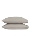 Matouk Set Of 2 Roman Hemstitch Linen Pillowcases In Platinum