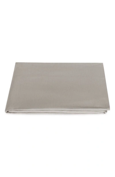 Matouk Roman Hemstitch Linen Flat Sheet In Platinum