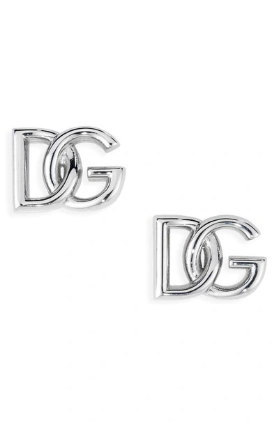 Dolce & Gabbana Dg Stud Earrings In Silver