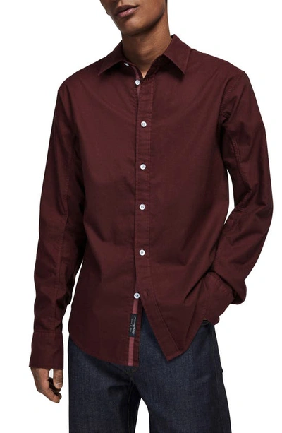 Rag & Bone Men's Fit 2 Engineered Oxford Sport Shirt In Merlot