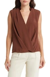 Rag & Bone Meredith Sleeveless Surplice Top In Brown