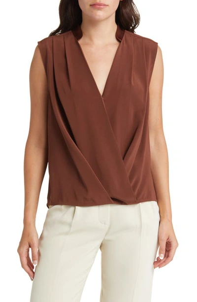 Rag & Bone Meredith Sleeveless Surplice Top In Brown