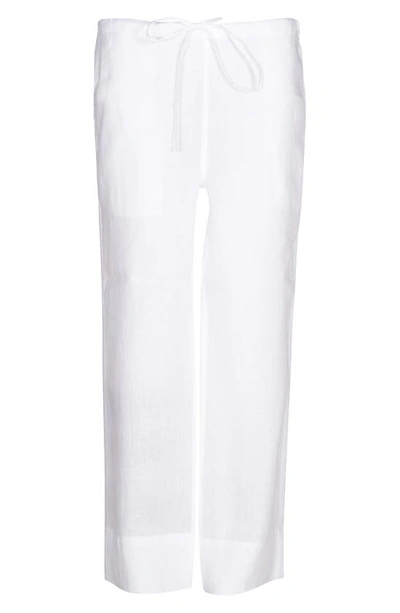 Bed Threads Linen Lounge Pants In White Tones