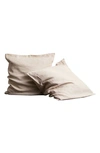 Bed Threads Set Of 2 French Linen Euro Pillowcases In Brown Tones