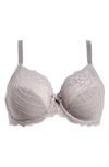 Chantelle Lingerie Rive Gauche Full Coverage Underwire Bra In Grey/ Lavender Frost-mq