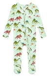 Posh Peanut Buddy Fitted Footie Pajamas In Open Green