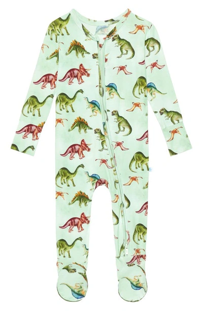 Posh Peanut Boys' Buddy Dinosaur Footie - Baby In Green