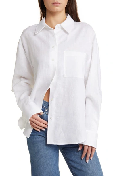 Reformation Will Oversize Linen Shirt In White
