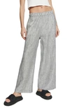 REFORMATION AVA STRIPE WIDE LEG LINEN PANTS