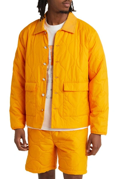 Renowned Quilted Military Jacket In Orange