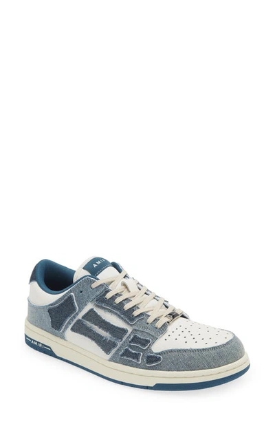 Amiri Skeltop Low Shoes In White,slate Blue