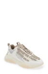 Amiri Bone Runner Leather And Suede-trimmed Mesh Sneakers In Grey