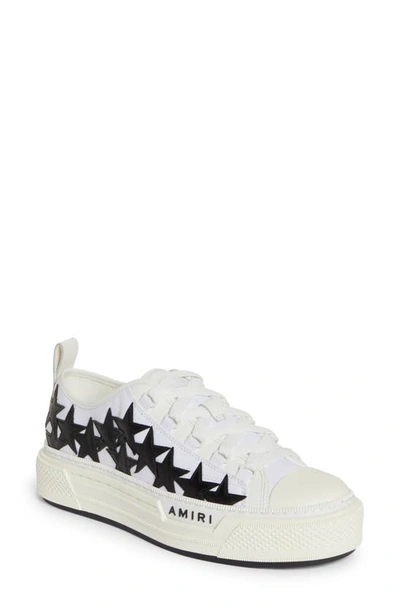 Amiri Stars Court Low Sneakers In White Canvas