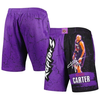 Mitchell & Ness Men's  Vince Carter Purple Toronto Raptors Hardwood Classics Player Burst Shorts