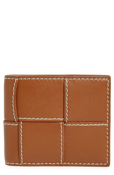 Bottega Veneta Leather Cassette Bifold Wallet In Brown