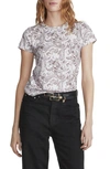 Rag & Bone Allover Paisley Organic Cotton T-shirt In Pink Multi