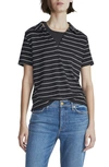 Rag & Bone The Knit Stripe Polo Blackmult Xs