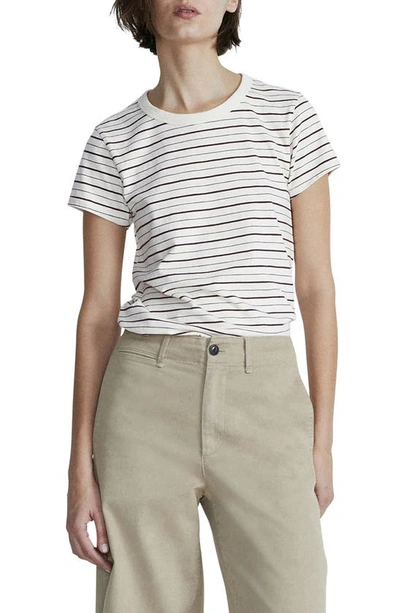 Rag & Bone The Striped Baby Tee In White