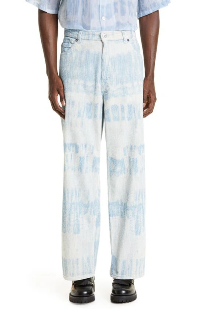 Our Legacy Blue And White Vast Cut Loose-fit Jeans