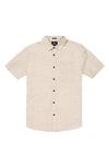 Volcom Date Knight Short Sleeve Button-up Shirt In Beige