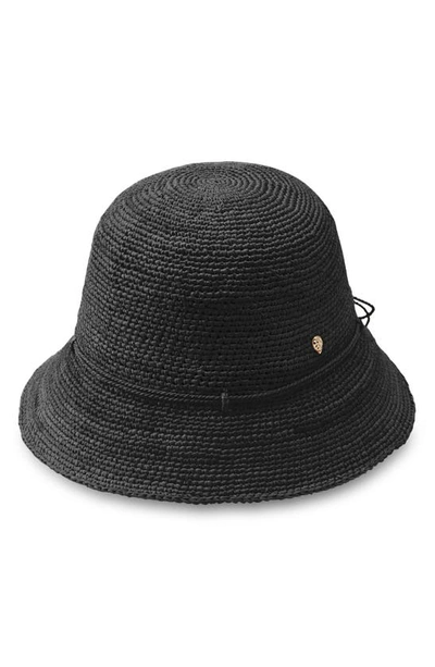 Helen Kaminski Rosie Packable Raffia Bucket Hat In Black