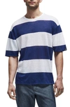 Rag & Bone Men's Kerwin Linen Striped Crewneck T-shirt In Blue Stripe