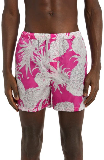 Valentino Printed Swim Shorts In Pastel