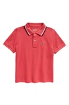 Vineyard Vines Kids' Tipped Cotton Piqué Polo In Sailors Red