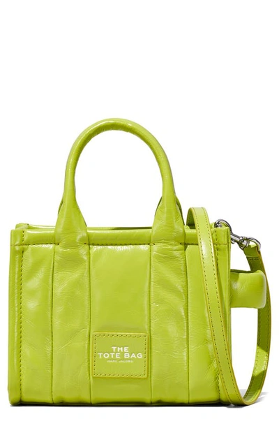 Marc Jacobs Micro The Tote Bag In Acid Lime/nickel