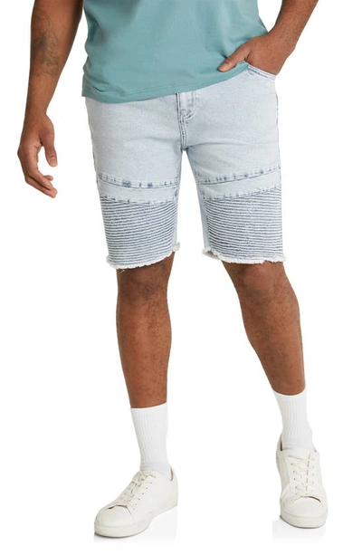 Johnny Bigg Ryder Moto Denim Shorts In Ice