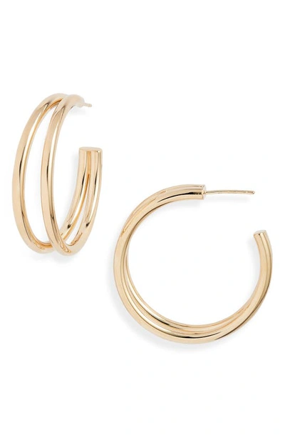 Jennifer Zeuner Calista Double Hoop Earrings In Gold