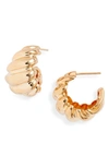 Jennifer Zeuner Perla Chunky Hoop Earrings In 14k Yellow Gold Plated Silver