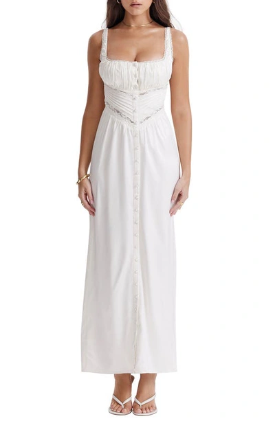 House Of Cb Illiana Silk Blend Maxi Dress In Ivory