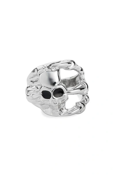Givenchy Skull Ring In Silvery