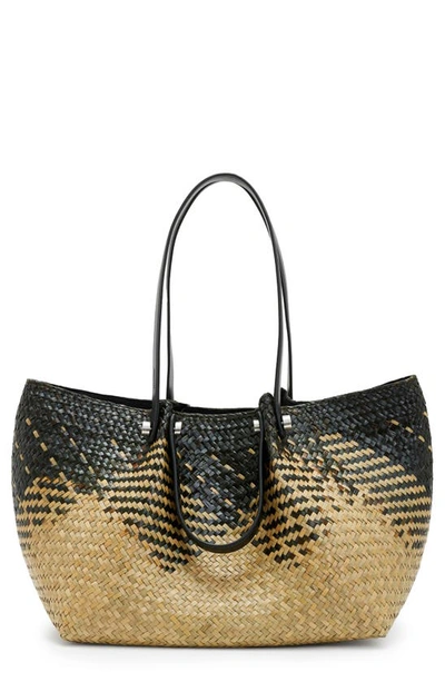 Allsaints Allington Straw Tote In Black