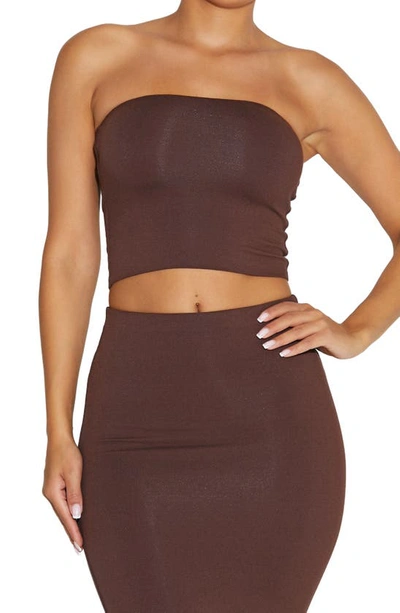 Naked Wardrobe The Nw Tube Top In Chocolate