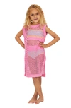 BEACH RIOT KIDS' HOLLY OPEN BACK SHEER COVER-UP SWEATER DRESS