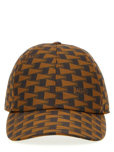 Bally Printed Cap In Brown