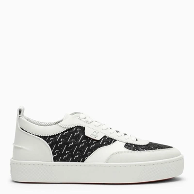 Christian Louboutin Happyrui Rubber-trimmed Mesh And Leather Sneakers In White
