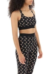Marine Serre Black Top With All-over Crescent Moon Print In Tech Fabric Woman
