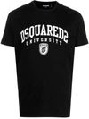 Dsquared2 University Print Short-sleeve T-shirt In Black