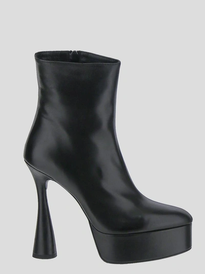 Eddy Daniele Ankle Boots In <p> Black Ankle Boots In Leather With Wedge
