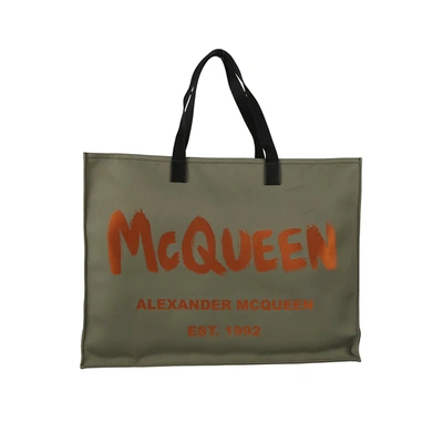 Alexander Mcqueen Logo Tote Bag In Green