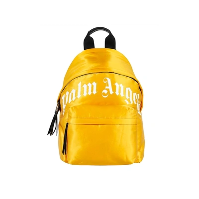 Palm Angels Logo Backpack In Gold