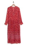 Free People See It Through Floral-print Chiffon Maxi Dress In Peach